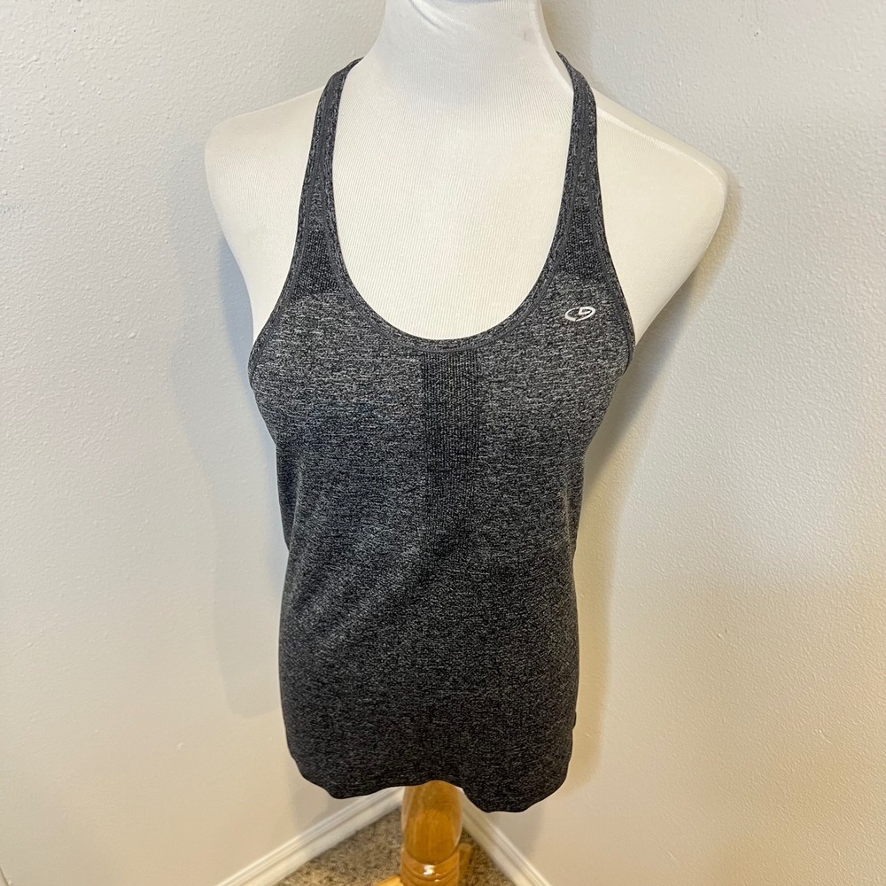 Champion‎ Duo Dry Womens Racerback Tank Top Athletic Workout Activewear Gray S